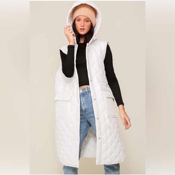 SO SO Cute! Midi Black Quilted Puffer Like Vest - Picture 6 of 7